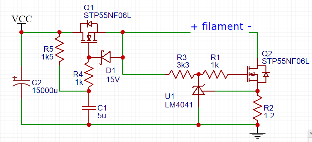 FET filament reg